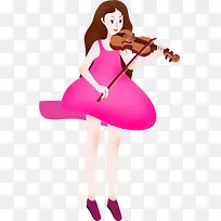 插画小女孩拉小提琴-空若网 插画小女孩拉小提琴-空若网