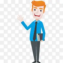 打招呼的男人插画-空若网 打招呼的男人插画-空若网