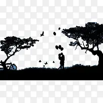 情侣黑影-空若网 情侣黑影-空若网