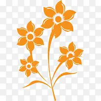 橙色矢量花纹-空若网 橙色矢量花纹-空若网