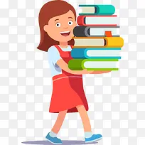 开学季端着书本的女孩-空若网 开学季端着书本的女孩-空若网