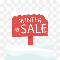 雪地上的红色冬季促销-空若网 雪地上的红色冬季促销-空若网