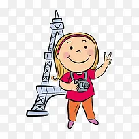 小女孩和埃及铁塔-空若网 小女孩和埃及铁塔-空若网