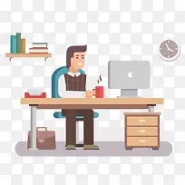 扁平化上班的商务人士设计-空若网 扁平化上班的商务人士设计-空若网