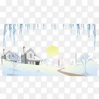 冬季景色矢量傲雪素材-空若网 冬季景色矢量傲雪素材-空若网