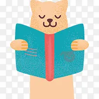 手绘卡通小动物读书设计元素-空若网 手绘卡通小动物读书设计元素-空若网