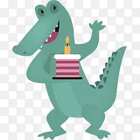 端着蛋糕的鳄鱼-空若网 端着蛋糕的鳄鱼-空若网