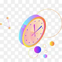 渐变2.5D时钟矢量插画-空若网 渐变2.5D时钟矢量插画-空若网