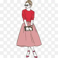 红色上衣粉紫色短裙美女-空若网 红色上衣粉紫色短裙美女-空若网