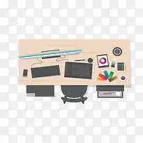 俯视图设计师电脑-空若网 俯视图设计师电脑-空若网