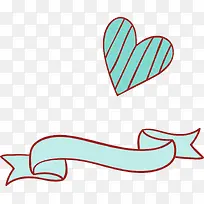 蓝色横幅爱心简笔画矢量图-空若网 蓝色横幅爱心简笔画矢量图-空若网