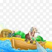 卡通渔民插画-空若网 卡通渔民插画-空若网