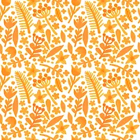 橙色水彩花朵-空若网 橙色水彩花朵-空若网