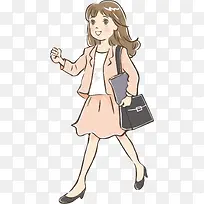 卡通上班族女生装饰插画-空若网 卡通上班族女生装饰插画-空若网