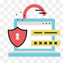 彩色扁平化电脑密码元素-空若网 彩色扁平化电脑密码元素-空若网