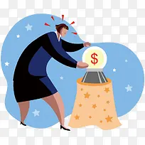 矢量金钱导向插画-空若网 矢量金钱导向插画-空若网