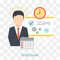 矢量扁平行程安排插画-空若网 矢量扁平行程安排插画-空若网