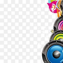 手绘彩色喇叭背景矢量图-空若网 手绘彩色喇叭背景矢量图-空若网