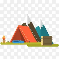 野营山下扁平化帐篷-空若网 野营山下扁平化帐篷-空若网