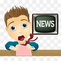 卡通电视播报员-空若网 卡通电视播报员-空若网