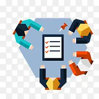 俯视图扁平化商务会议人物设计-空若网 俯视图扁平化商务会议人物设计-空若网