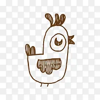 手绘线条插画小鸡-空若网 手绘线条插画小鸡-空若网