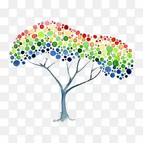 水彩圆点艺术树形图案-空若网 水彩圆点艺术树形图案-空若网