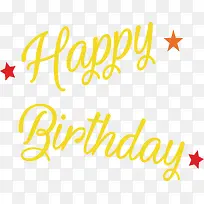 黄色英文生日快乐艺术字-空若网 黄色英文生日快乐艺术字-空若网