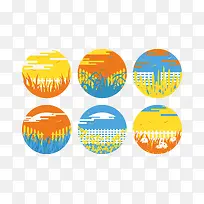 秋天黄昏五彩斑斓草-空若网 秋天黄昏五彩斑斓草-空若网