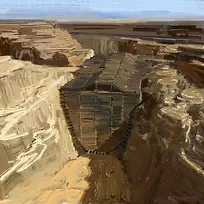 水彩悬崖峭壁插画-空若网 水彩悬崖峭壁插画-空若网