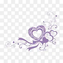时尚心形紫色装饰矢量图-空若网 时尚心形紫色装饰矢量图-空若网