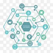 矢量连接线和圆点-空若网 矢量连接线和圆点-空若网