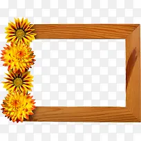 橙色鲜花相框-空若网 橙色鲜花相框-空若网