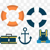 游泳圈抛锚工具箱PNG矢量素材-空若网 游泳圈抛锚工具箱PNG矢量素材-空若网