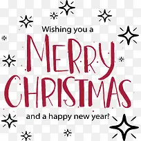 红色手写英文圣诞快乐-空若网 红色手写英文圣诞快乐-空若网