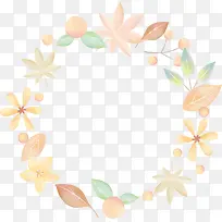 黄色自然植物树叶草环-空若网 黄色自然植物树叶草环-空若网