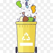 彩色食物卡通垃圾桶-空若网 彩色食物卡通垃圾桶-空若网