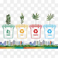 卡通多彩垃圾桶环保装饰-空若网 卡通多彩垃圾桶环保装饰-空若网