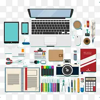 扁平化办公室桌面摆设-空若网 扁平化办公室桌面摆设-空若网