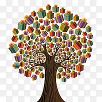 创意礼物树插画-空若网 创意礼物树插画-空若网