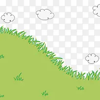 矢量自然场景手绘草和云-空若网 矢量自然场景手绘草和云-空若网