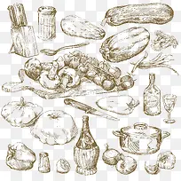 矢量手绘食物合集-空若网 矢量手绘食物合集-空若网