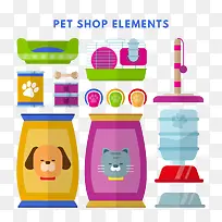 扁平化卡通宠物店元素图片-空若网 扁平化卡通宠物店元素图片-空若网