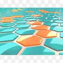 彩色水晶质感六边形背景-空若网 彩色水晶质感六边形背景-空若网