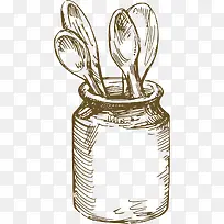 素描杯子勺子-空若网 素描杯子勺子-空若网