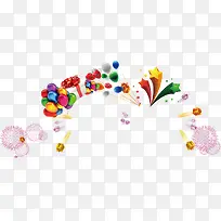 烟花礼盒彩色气球装饰背景-空若网 烟花礼盒彩色气球装饰背景-空若网