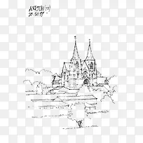 卡通风景线稿-空若网 卡通风景线稿-空若网