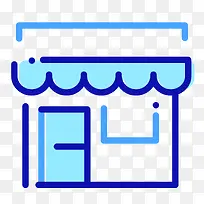蓝色扁平化商店元素-空若网 蓝色扁平化商店元素-空若网