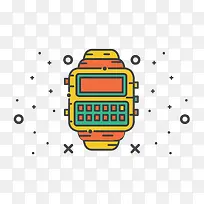 黄色扁平化电子表元素-空若网 黄色扁平化电子表元素-空若网