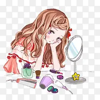 忧愁化妆女孩插画-空若网 忧愁化妆女孩插画-空若网